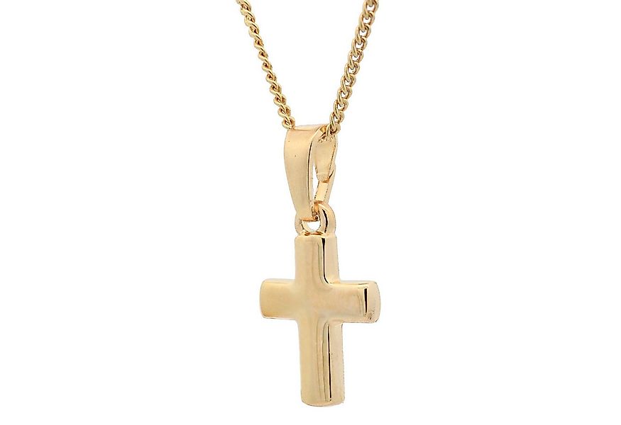 HOPLO Kreuzanhänger Vergoldete Halskette Kreuz mit Kette Silber vergoldet 3 günstig online kaufen