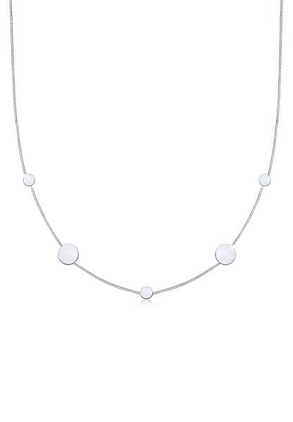 Elli Kette mit Anhänger Plättchen Matt Kreis Rund Panzerkette 925 Silber günstig online kaufen