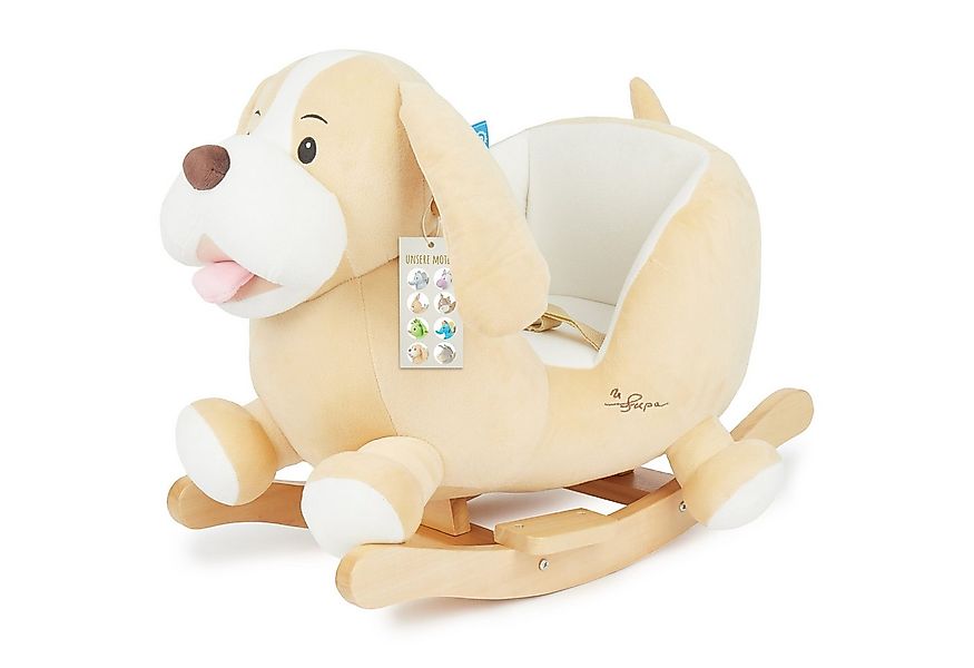 BIECO Schaukeltier Schaukelpferd Hund Sam aus Plüsch & Holz – Wippe ab 9 Mo günstig online kaufen