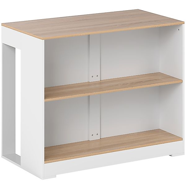 HOMCOM Bartisch, 3-stufiger Hochtisch mit 2 offenen Fächern, Tischplatte in günstig online kaufen