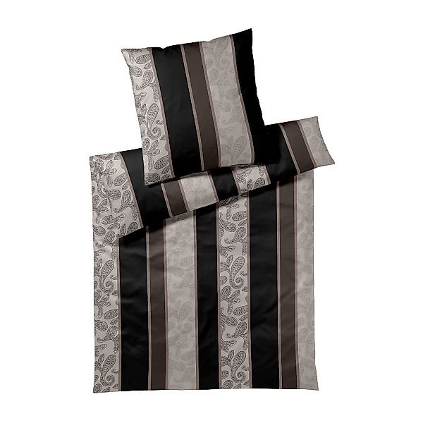 JOOP! Comfort Satin Bettwäsche 4121-9 Paisley Stripes Schwarz 135x200 günstig online kaufen