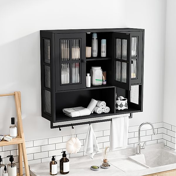 OKWISH Hängeschrank Wandhängeschrank, Glas-Wandregal (3-türiger Wandschrank günstig online kaufen