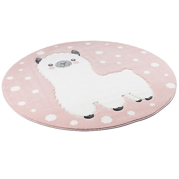 Pergamon Kinder Teppich Maui Kids Alpaka Rund Rosa 120x120cm günstig online kaufen
