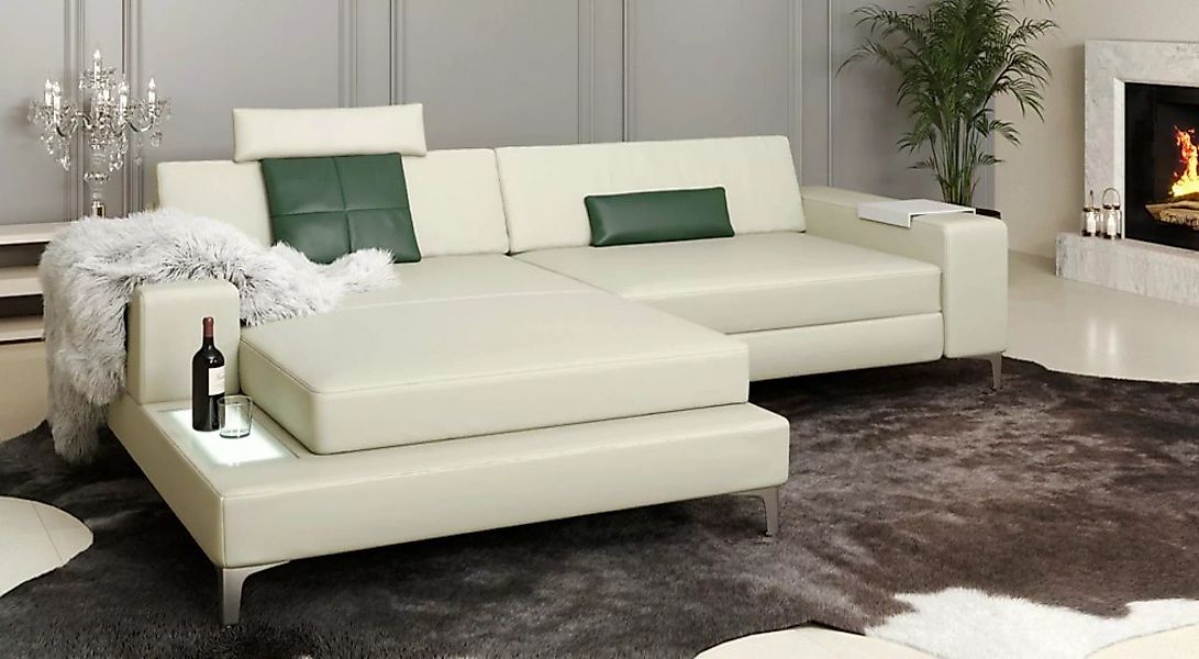 BULLHOFF Ecksofa Ledersofa Ecksofa Eckcouch L-Form Designsofa »MÜNCHEN IV« günstig online kaufen