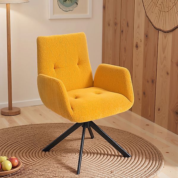 HOMCOM Sessel Drehbar Loungesessel mit Armlehne, Wolle-Leinenoptik, modern günstig online kaufen