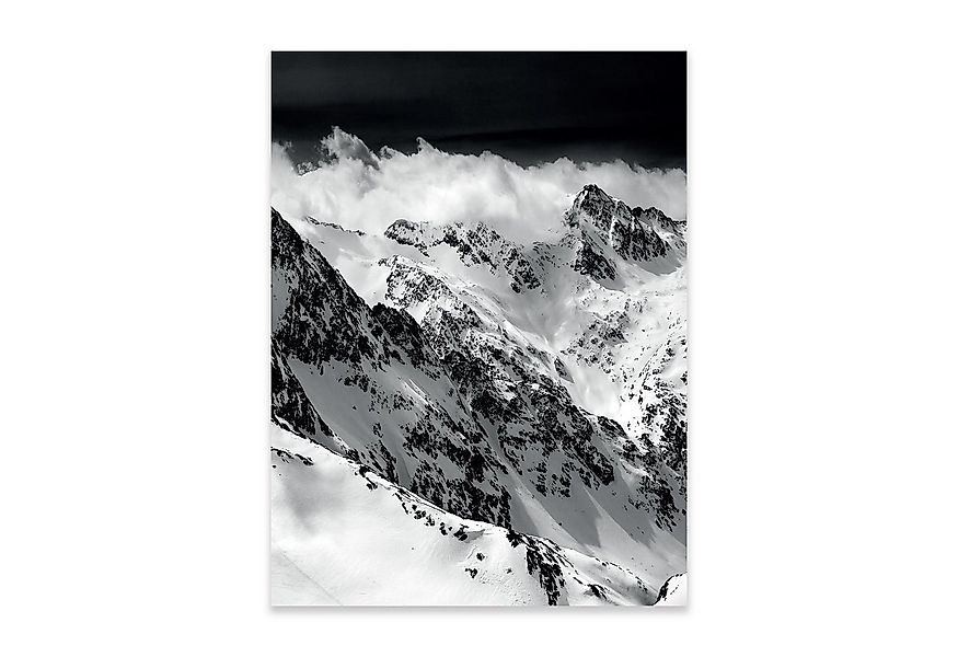 Wallarena Poster schwarz-weiß Berge Wohnzimmer Schlafzimmer Kunstdruck Wand günstig online kaufen