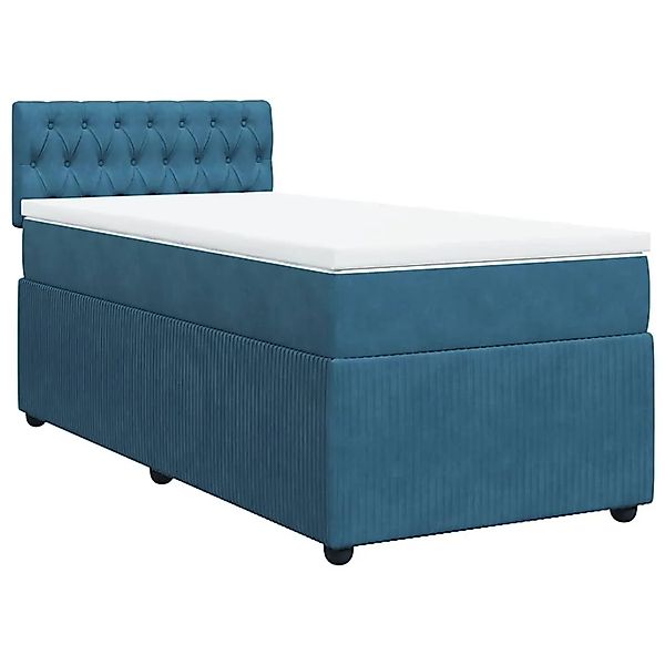 vidaXL Boxspringbett mit Matratze Blau 90x190 cm Samt 3287624 günstig online kaufen