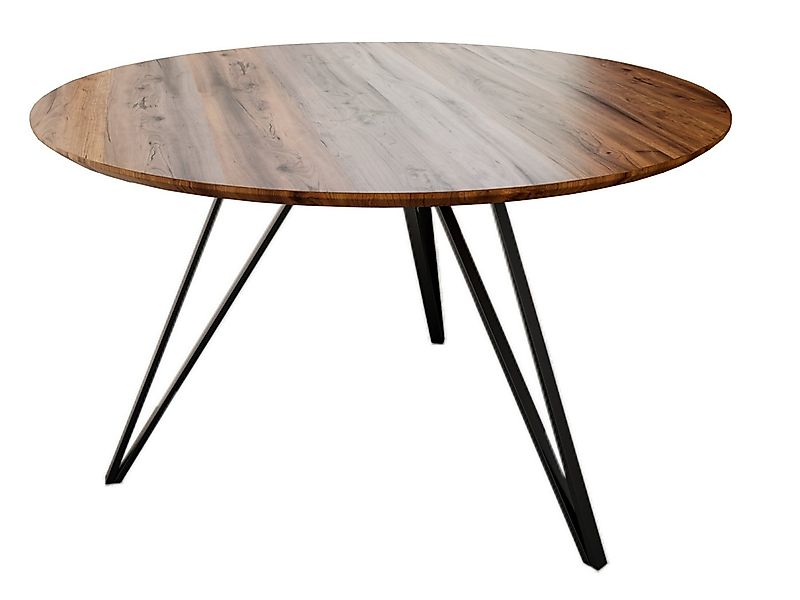 SAM® Esstisch Namu, Tischplatte rund, schweizer Kante, Metallfüße schwarz günstig online kaufen