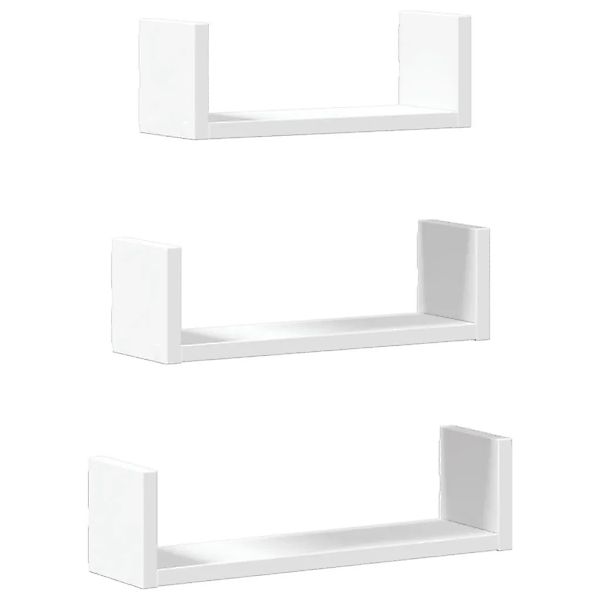 vidaXL Wandregal 3 Stk Weiß Holzwerkstoff 853308 günstig online kaufen