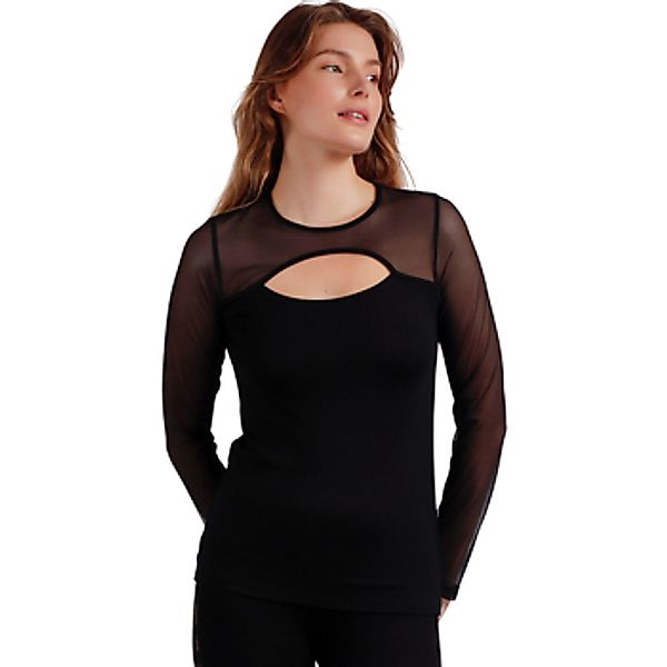 Admas  Blusen Top mit langen Ärmeln Tüllkragen offen Christmas günstig online kaufen