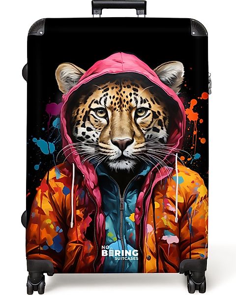 NoBoringSuitcases.com© Hartschalen-Trolley Leopard mit buntem Fell günstig online kaufen