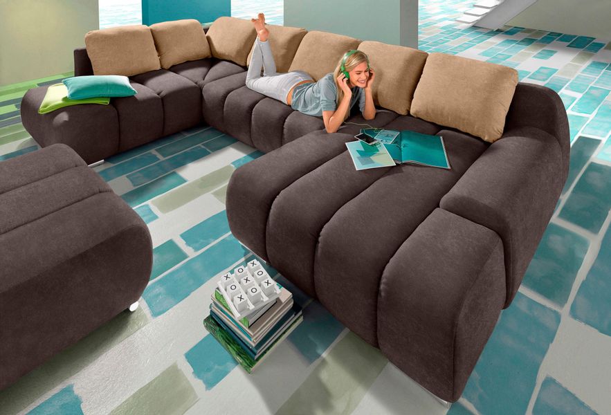 INOSIGN Wohnlandschaft "Bono U-Form" wahlweise mit Bettfunktion günstig online kaufen