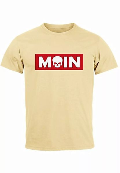 Neverless Print-Shirt Herren T-Shirt Schriftzug Moin Skull Totenkopf Aufdru günstig online kaufen