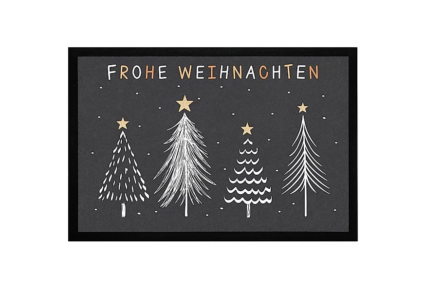 MoonWorks Fußmatte Fußmatte Winter Bäume Skandi Style Frohe Weihnachten rut günstig online kaufen