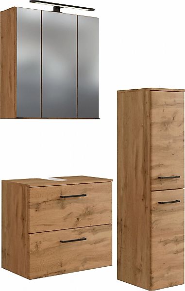 welltime Badmöbel-Set "Chicago" Spiegelschrank, Unterbeckenschrank, Midisch günstig online kaufen