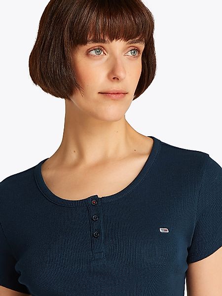 Tommy Jeans T-Shirt "TJW SLIM BUTTON RIB C-NECK SS", mit Knöpfen günstig online kaufen