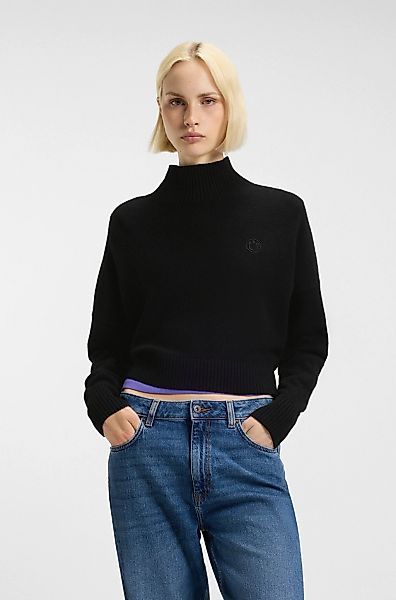 HUGO Blue Stehkragenpullover "Sesty" in Cropped-Länge, Oversize Fit günstig online kaufen