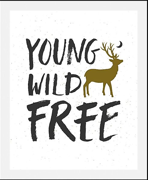 queence Bild »Young Wild Free«, Schriftzüge-Schriftzug-Sprüche & Texte-Moti günstig online kaufen