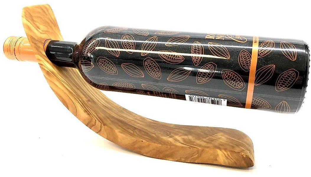 Olivenholz-erleben Weinflaschenhalter Mond aus Olivenholz, (1-St., 1x Weinf günstig online kaufen