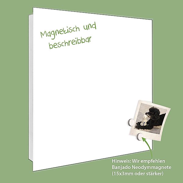 banjado Schlüsselkasten Glas Weiß (Stahl Gehäuse, günstig online kaufen