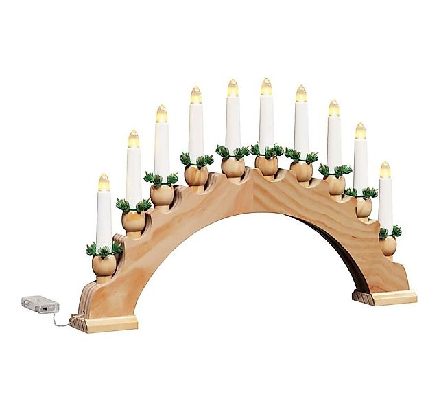 vidaXL Christbaumschmuck Weihnachtskerzenbogen mit 10 LED Kerzen Braun 47 x günstig online kaufen