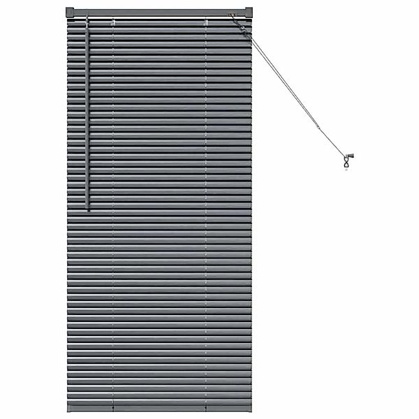 vidaXL Balkenjalousien mit Vorhängen Dunkelgrau 130 x 60 cm Aluminium 42006 günstig online kaufen