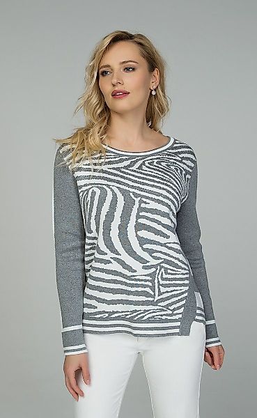 Passioni Strickpullover im Jacquard-Zebraprint günstig online kaufen