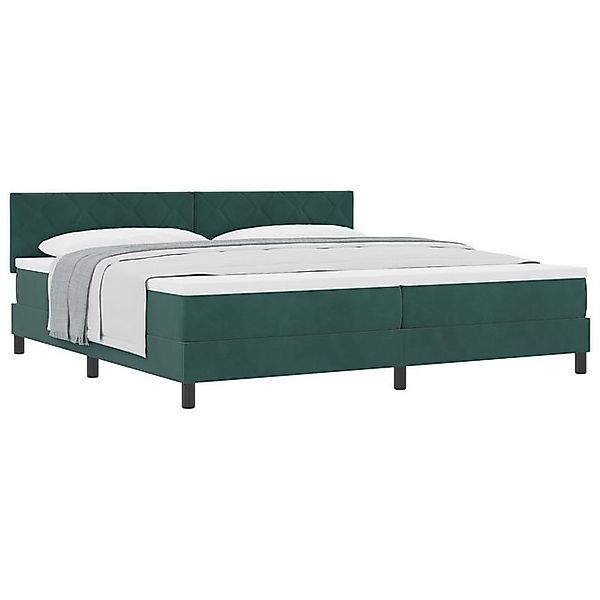 vidaXL Bett Boxspringbett mit Matratze Dunkelgrün 200x200 cm Samt (1-tlg) günstig online kaufen