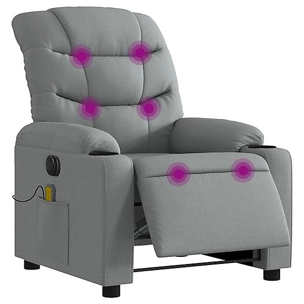 vidaXL Sessel Massagesessel Elektrisch Hellgrau Stoff günstig online kaufen
