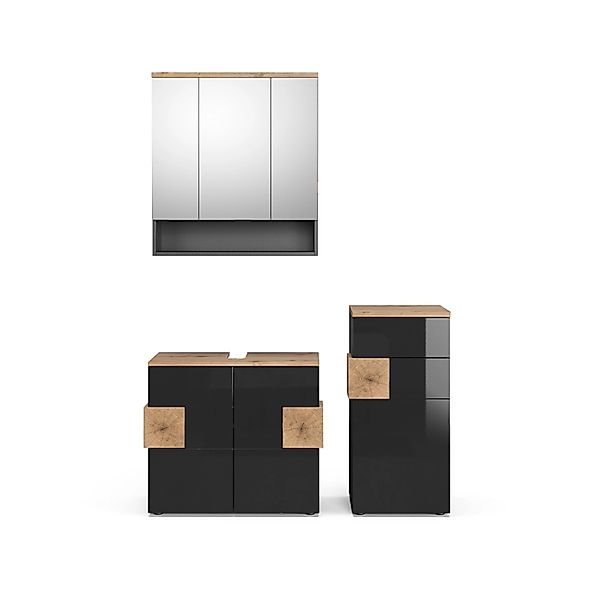 Vicco Badmöbel-Set Eden, Anthrazit/Artisan-Eiche, 3 Teile, (3-er Set, 3-St. günstig online kaufen