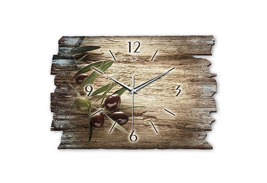 Kreative Feder Wanduhr Design-Wanduhr „Oliven“ aus Holz im Shabby Style Des günstig online kaufen