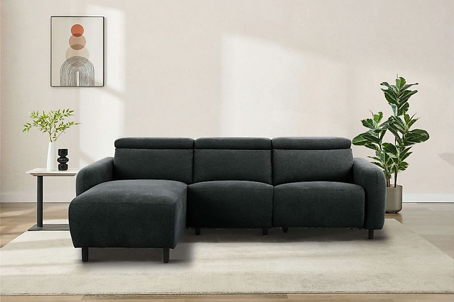 Home affaire Ecksofa "SKAANE Struktur, L-Form, 274 cm, manuelle u. elektris günstig online kaufen