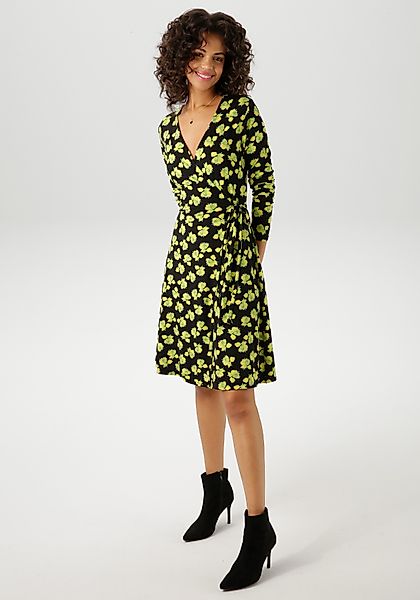 Aniston CASUAL Wickelkleid mit kunstvollen Blüten günstig online kaufen