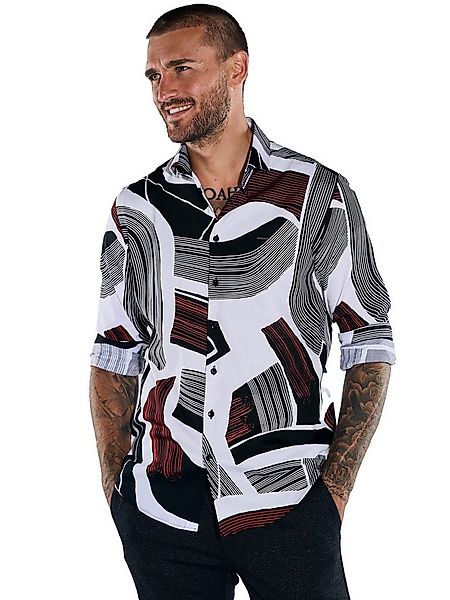 emilio adani Langarmhemd emilio adani Herren Langarm-Hemd gemustert, Rot günstig online kaufen