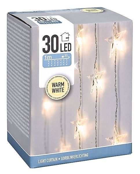 Spetebo LED-Lichtervorhang Sternen Lichtervorhang 30 LED warm weiß - 100 cm günstig online kaufen