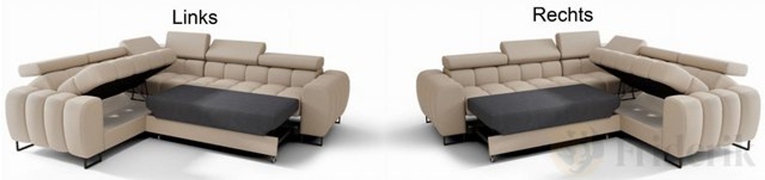 Friderik-EU Ecksofa ASPEN MAX Ledersofa 260×260 Schlaffunktion Bettkasten O günstig online kaufen