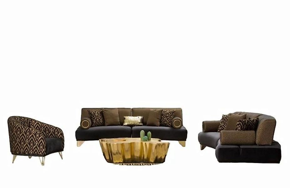 JVmoebel Sofa Sofagarnitur Garnitur Sofas Sofa Sessel Dreisitzer 3+3+1 günstig online kaufen