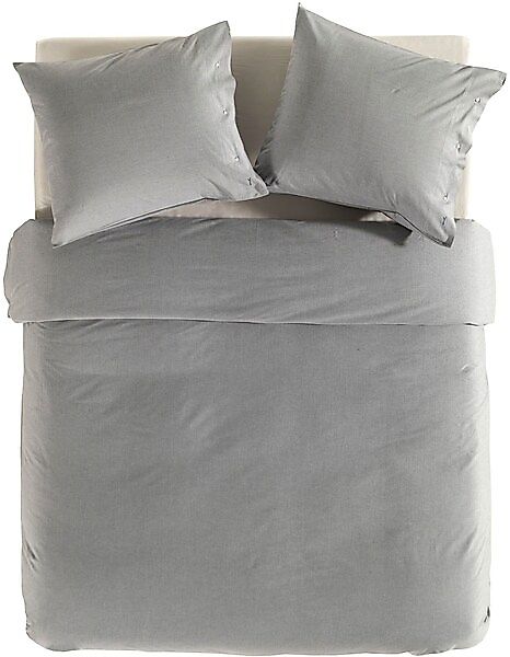 YELLOW Bettwäsche »Chambray« 2 tlg. Uni Design, 100% Baumwolle ab 135x200 c günstig online kaufen