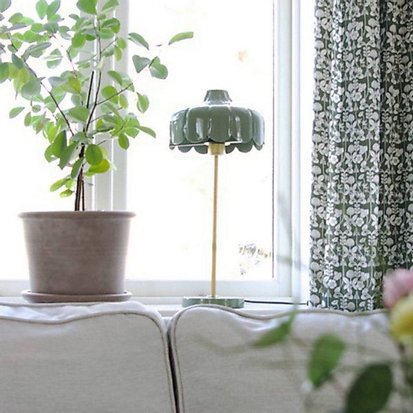 PR Home Tischleuchte Wells, grün/goldfarben, Höhe 50 cm günstig online kaufen
