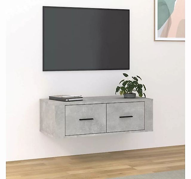 furnicato TV-Schrank TV-Wandschrank Betongrau 80x36x25 cm Holzwerkstoff günstig online kaufen