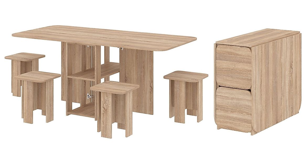 Rodnik Essgruppe Klapptisch-Hocker-Set 5 in 1, (Esstisch-Set, klappbar, 5-t günstig online kaufen