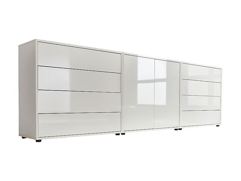 BMG Möbel Sideboard Mailand Set 4 (Kommode Anrichte Aktenschrank), mit weiß günstig online kaufen