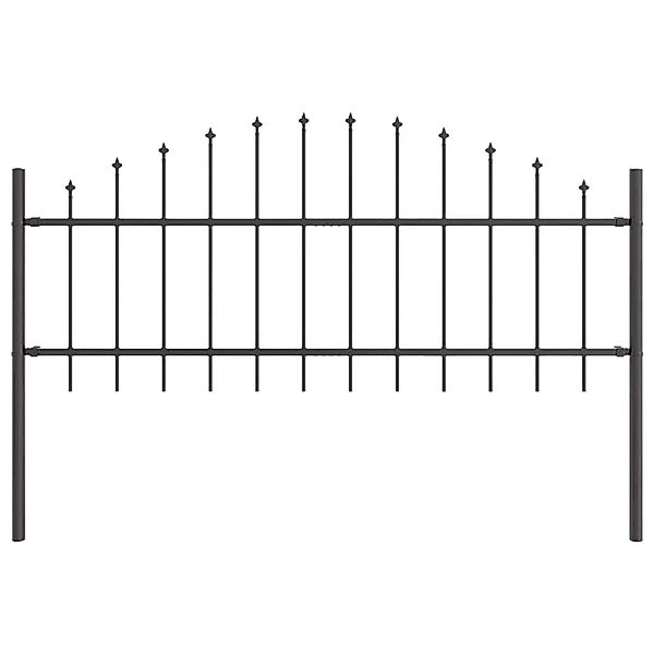 vidaXL Gartenzaun Grau 340 x 75 cm Pulverbeschichteter Stahl 3360094 günstig online kaufen