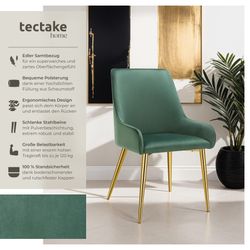 tectake Esszimmerstuhl Polsterstuhl Avane, Samtoptik, Belastbarkeit günstig online kaufen