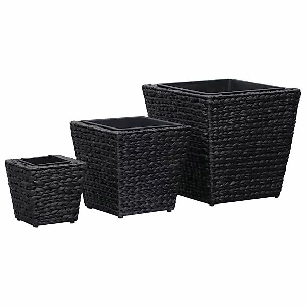 Garten-hochbeete 3-tlg. Wasserhyazinthe Schwarz günstig online kaufen