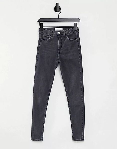 Topshop – Jamie – Eng geschnittene Jeans in verwaschenem Schwarz günstig online kaufen