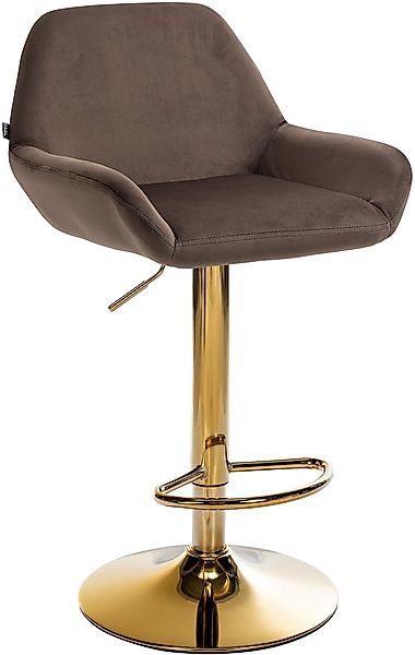 CLP Barhocker Braga, Samt-Bezug, Gestell Gold-Optik, günstig online kaufen