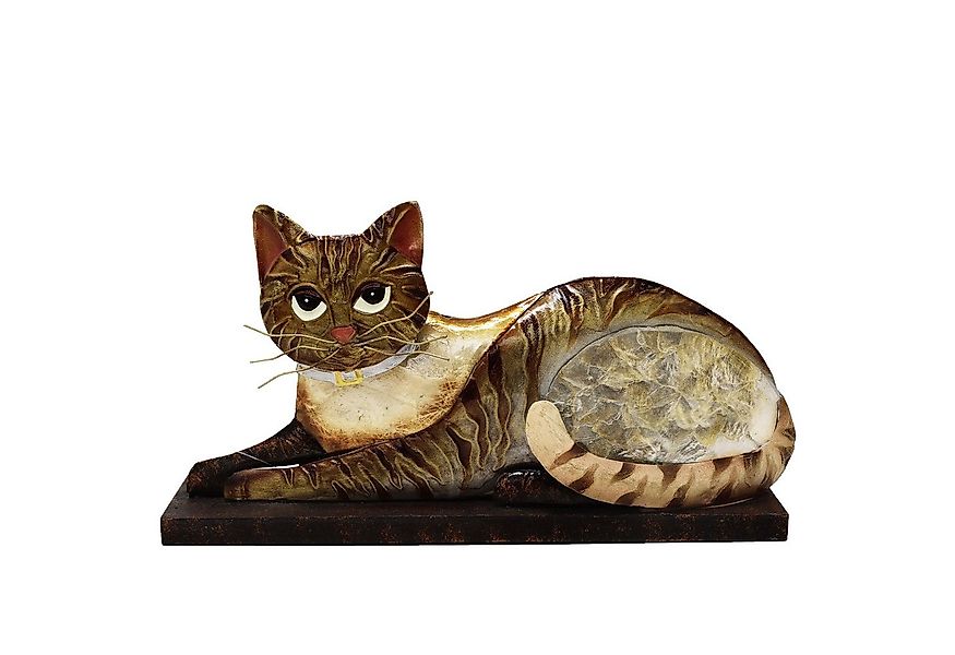 MystiCalls Dekofigur Dekofigur Katze liegend - Tier Metallfigur Geschenk De günstig online kaufen