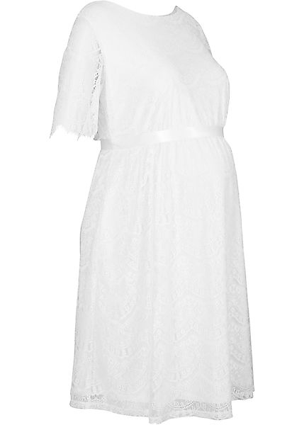 Umstands-Hochzeitskleid aus Spitze, Kurzarm günstig online kaufen