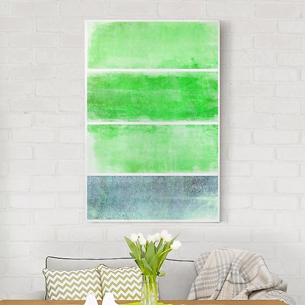 Leinwandbild Muster - Hochformat Colour Harmony Green günstig online kaufen